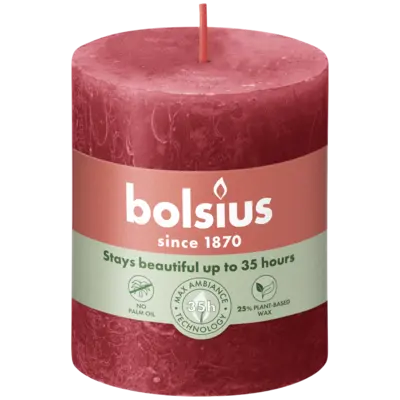 pdp-image-Bolsius Rustieke kaars 8cm rood