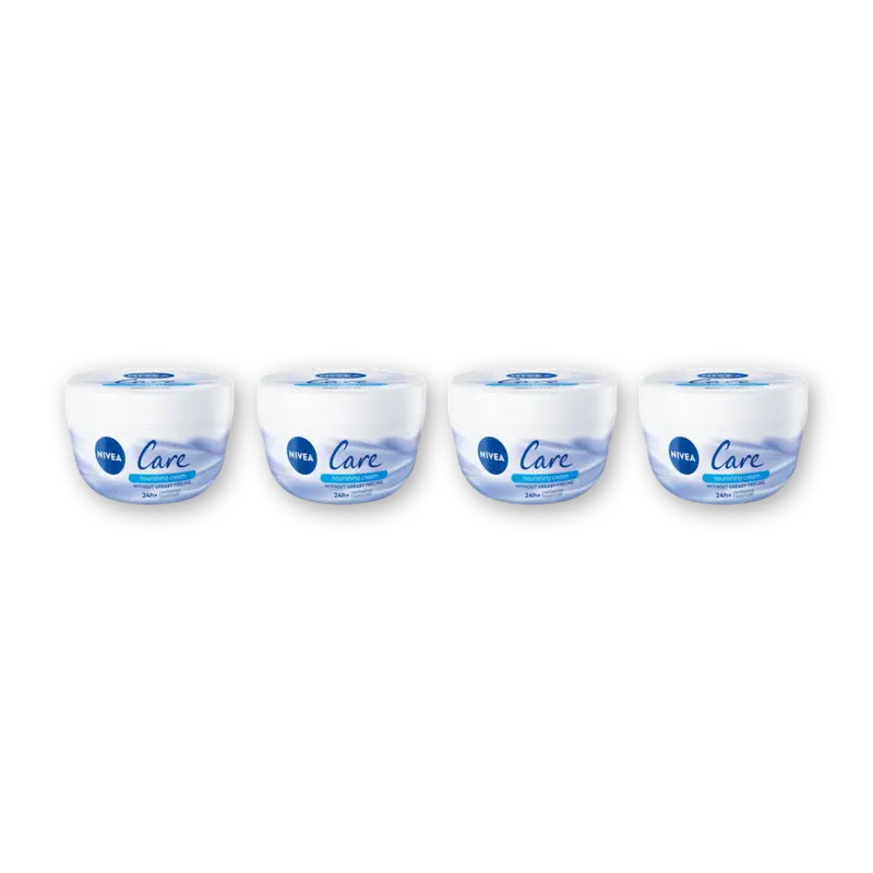 NIVEA Care voedende creme gezicht, lichaam 4pk