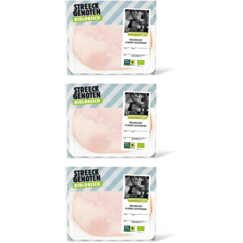 Streeckgenoten Biologische slagers achterham 3-pack