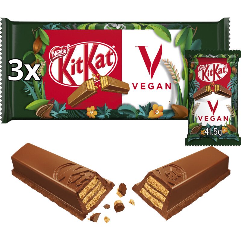 Een afbeelding van Kitkat Vegan chocoladereep 3-pack