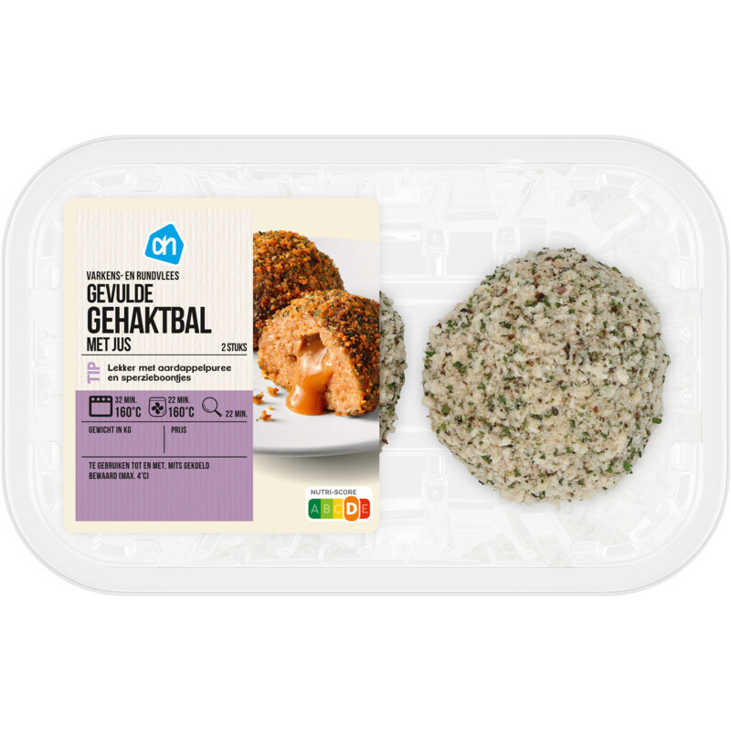 Een afbeelding van AH Gevulde gehaktballen met jus