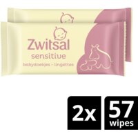 Een afbeelding van Zwitsal Sensitive billendoekjes 2-pack