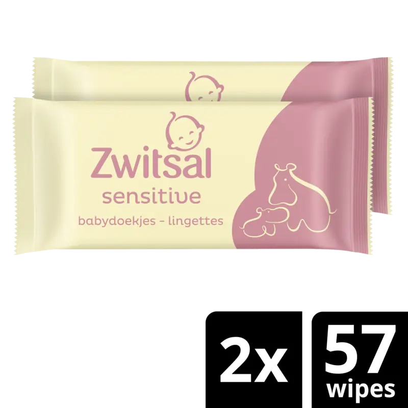 Billendoekjes Voordeelverpakking Sensitive 2 x 57 =