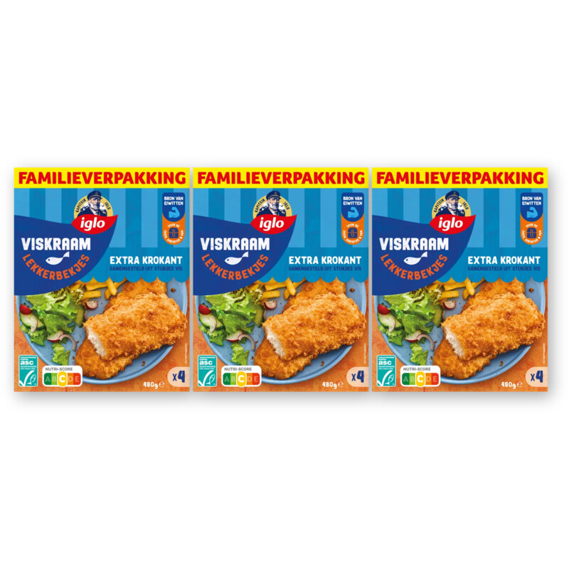 Iglo Viskraam lekkerbekjes familieverpak 3pk