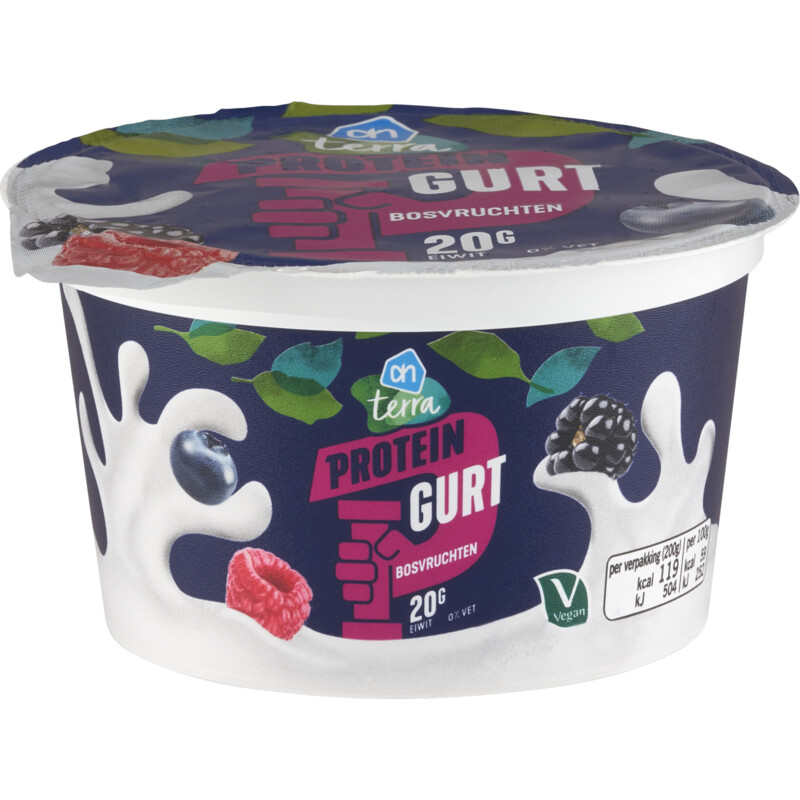 Een afbeelding van AH Terra Plantaardig protein gurt bosvruchten cup