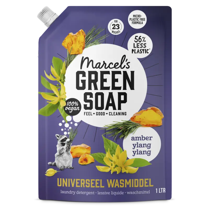 Marcel's Green Soap Wasmiddel amber ylang ylang navulling