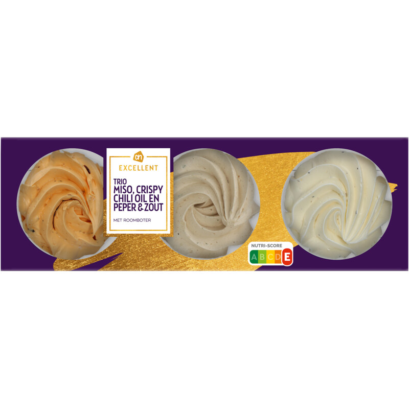 Een afbeelding van AH Excellent Trio miso,crispy chili oil peper & zout