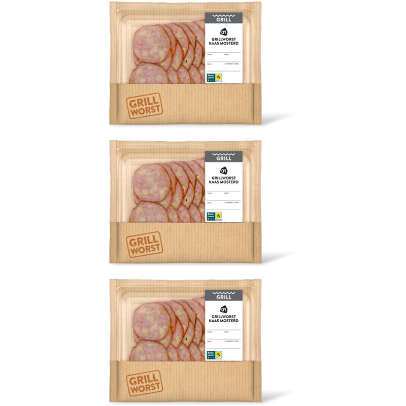 AH Grillworst kaas mosterd 3-pack