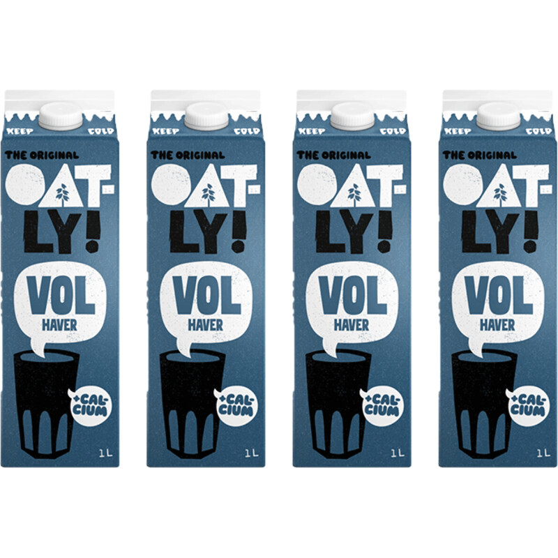 Een afbeelding van Oatly! Haverdrank Vol Gekoeld 1L 4-pack