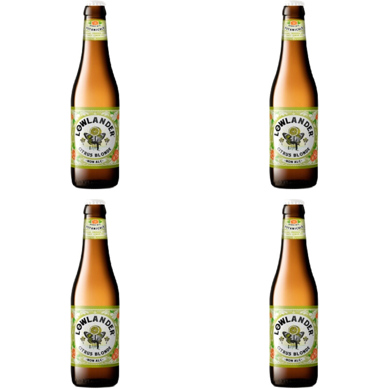 Een afbeelding van Lowlander Citrus blonde non-alc 4-pack
