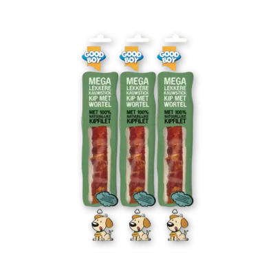 pdp-image-Good boy Mega lekkere kauwstick kip wortel 3-pack