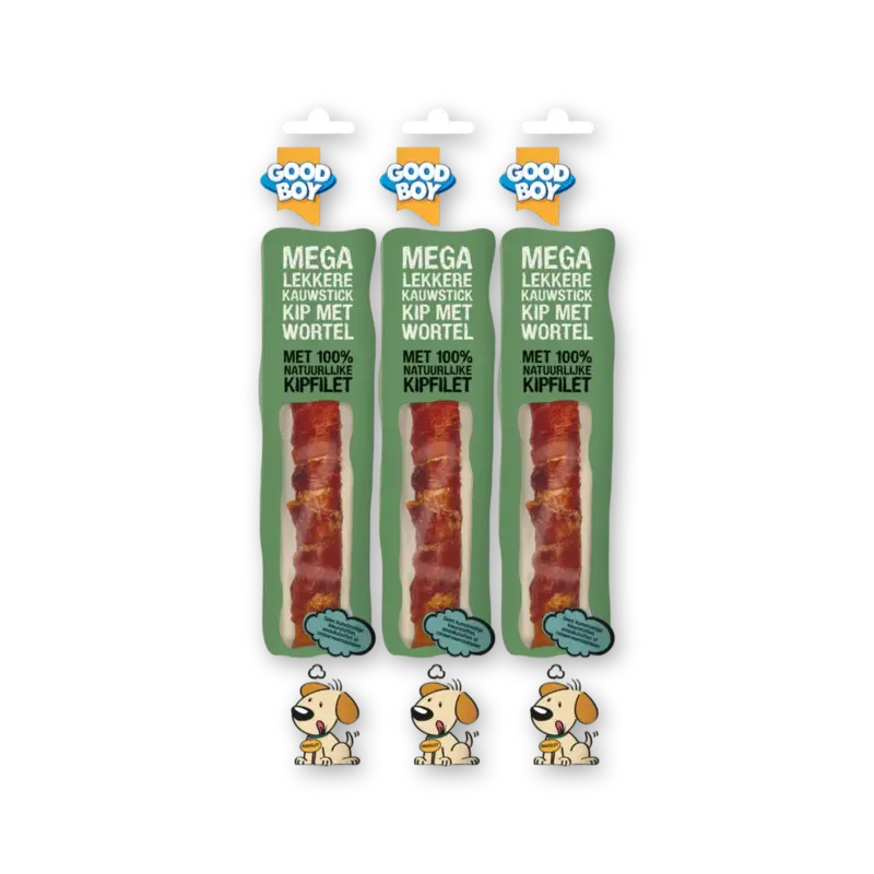 Good boy Mega lekkere kauwstick kip wortel 3-pack