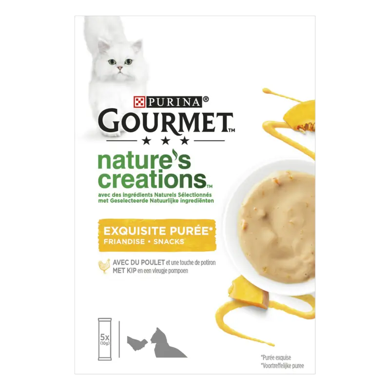 Nature's Creations Puree Kattensnacks met Kip en Pompoen