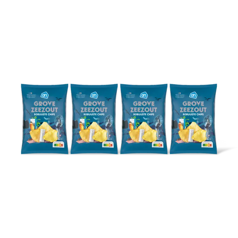 AH Robuuste chips grof zeezout 4-pack