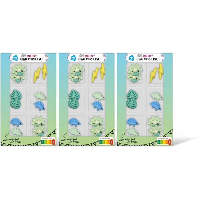 AH Bakfeest versierset dino 3-pack