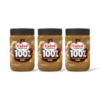 Calvé Pindakaas 100% pinda's fijn 3-pack