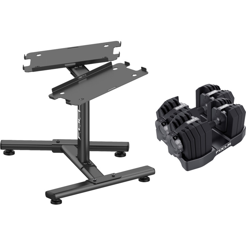 Een afbeelding van Focus Fitness Dumbbells 2x + standaard