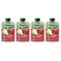 Organix Knijpfruit appel aardbei quinoa 12m+ 4pk