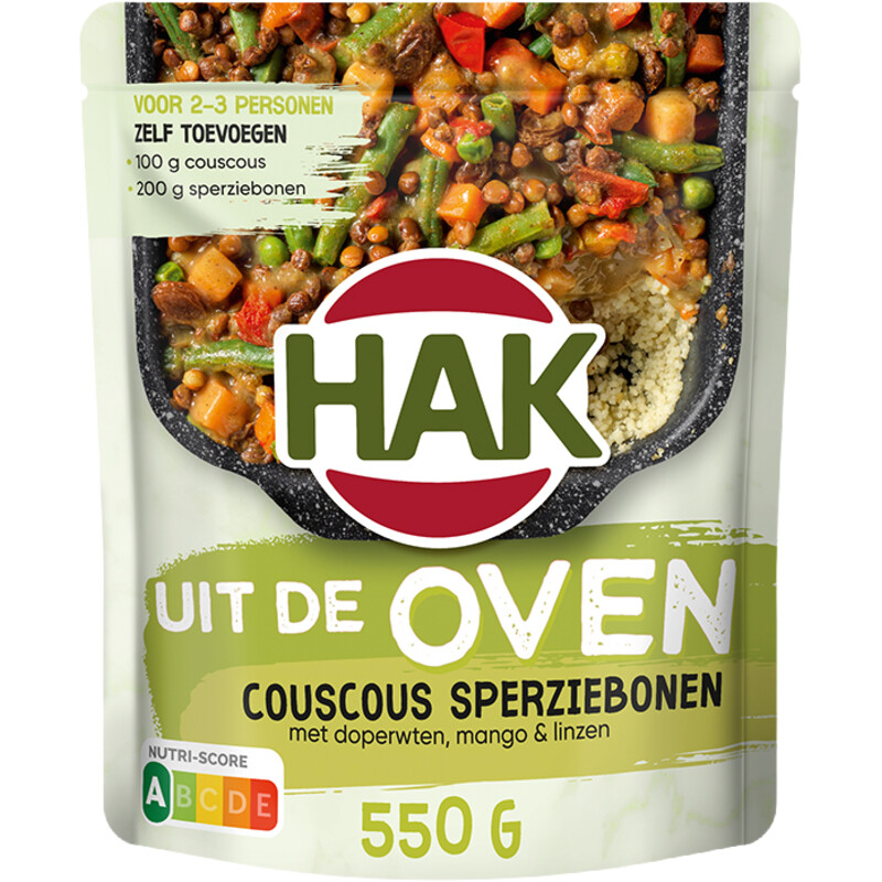 Een afbeelding van Hak Uit de oven couscous sperziebonen
