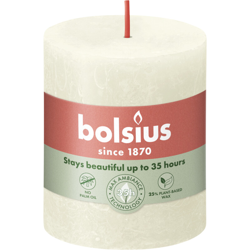Een afbeelding van Bolsius Rustieke kaars ivoor 8cm