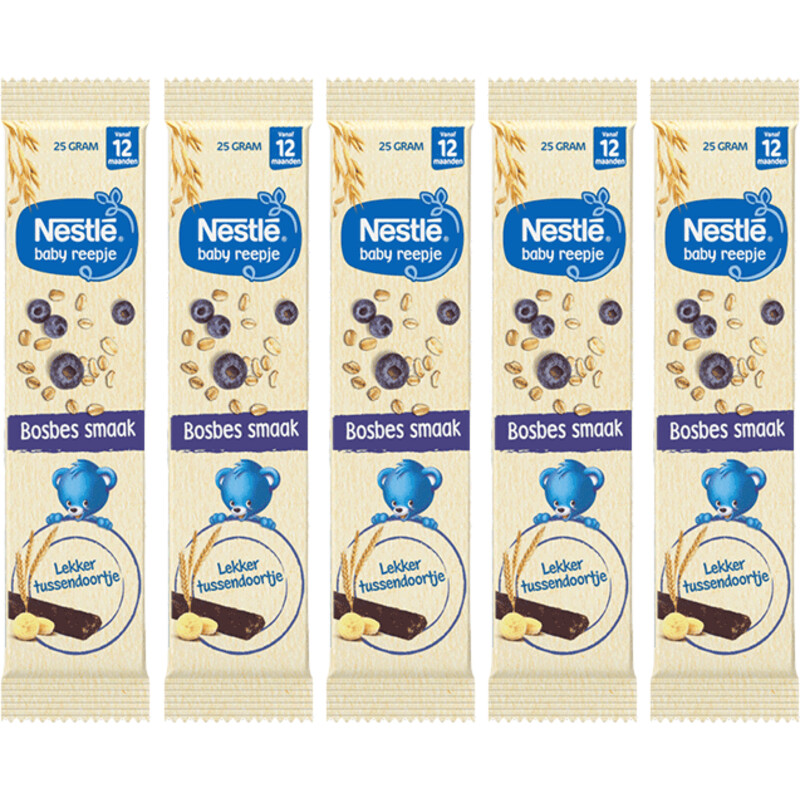 Een afbeelding van Nestlé Baby fruitreep bosbes 12m+ 5-pack