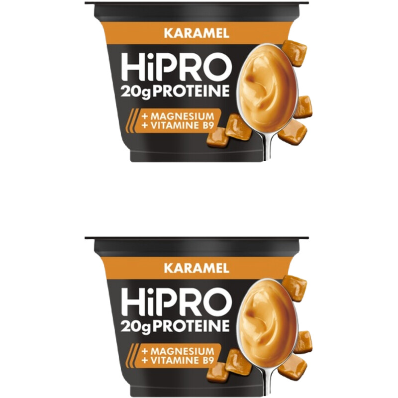 Een afbeelding van HiPRO Protein pudding karamel 2-pack