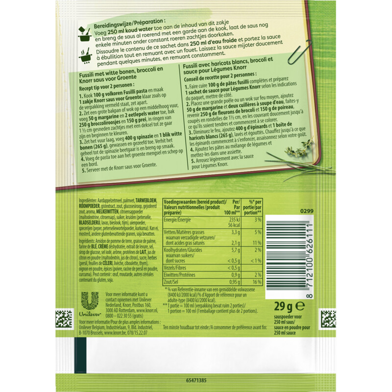 Een afbeelding van Knorr Saus voor groente