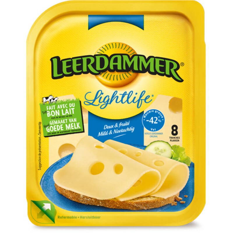 Een afbeelding van Leerdammer Lightlife jong belegen 35+ plakken