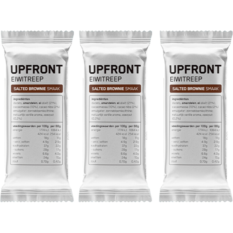 Een afbeelding van Upfront Eiwitreep salted brownie 3-pack