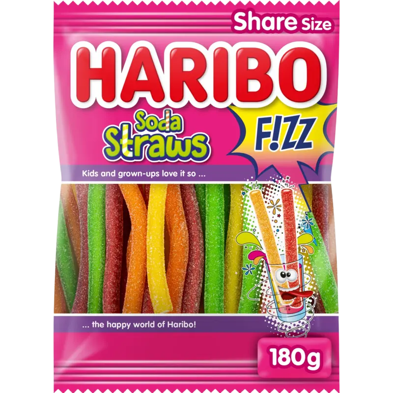 Haribo Soda straws f!zz zuur