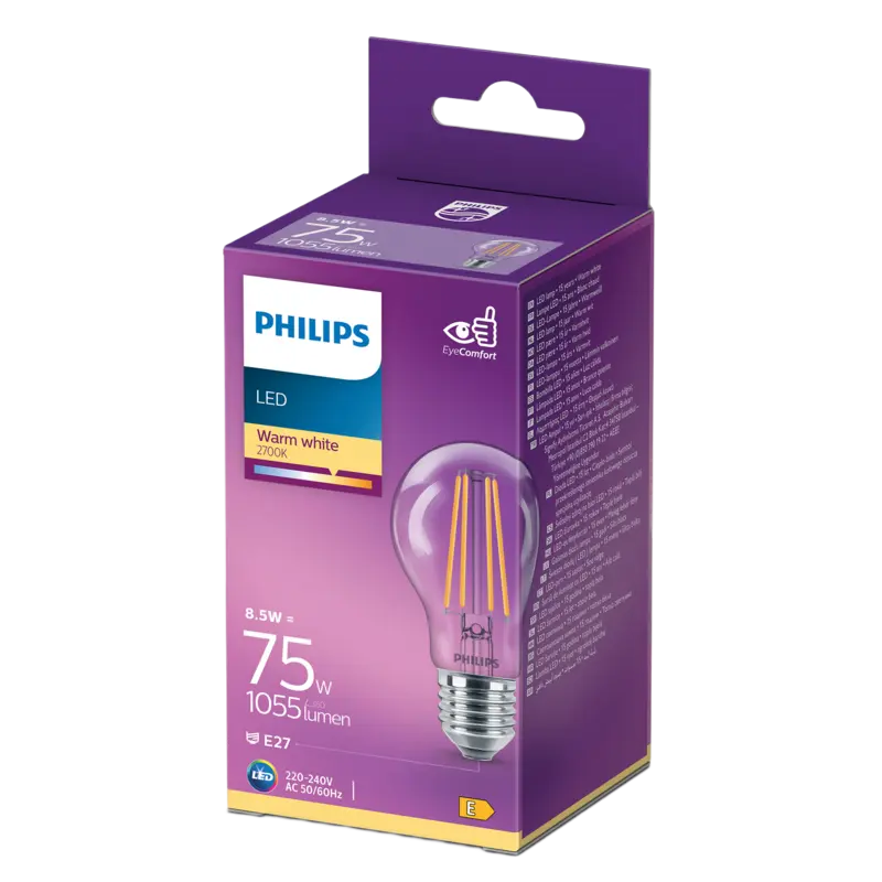 Philips Led fil standaard helder E27 75W