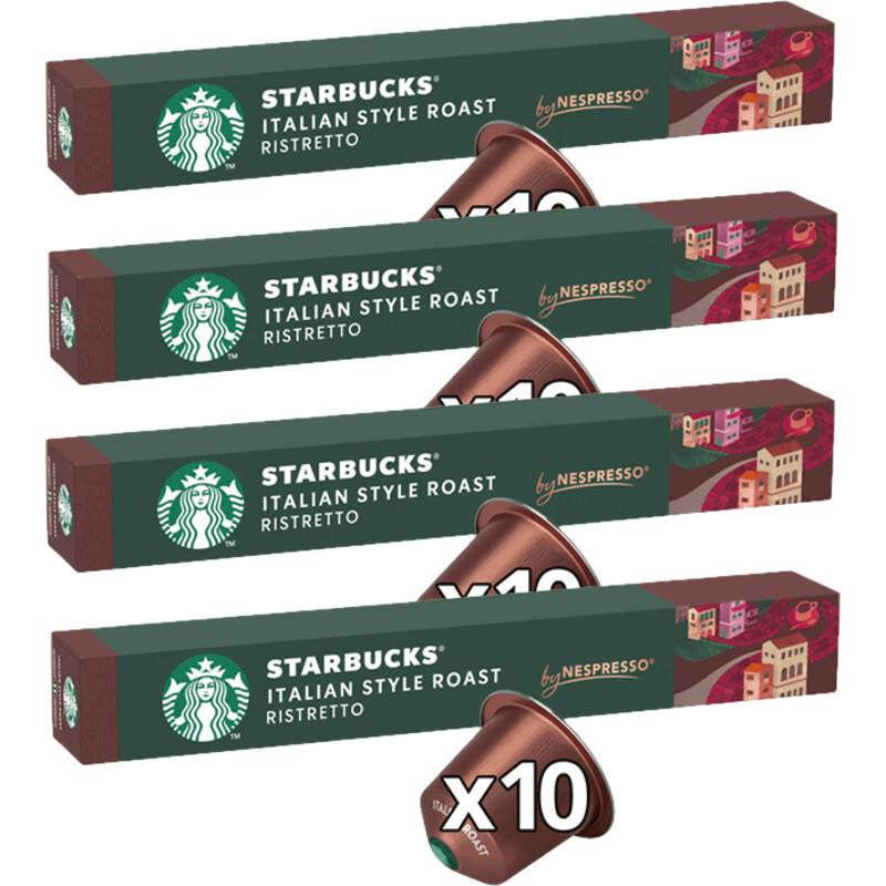 Een afbeelding van Starbucks Nespresso Italian style roast 4-pack