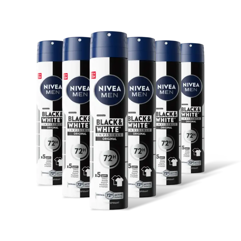 NIVEA Men black & white invisible spray 6-pack