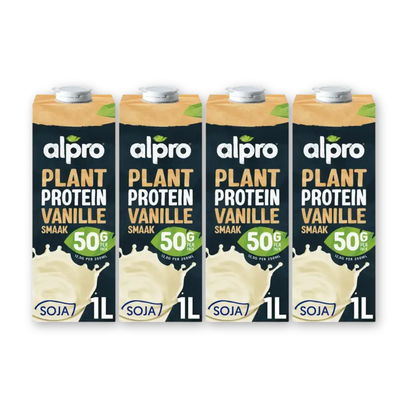 Plant protein vanilla flavour 4-pack