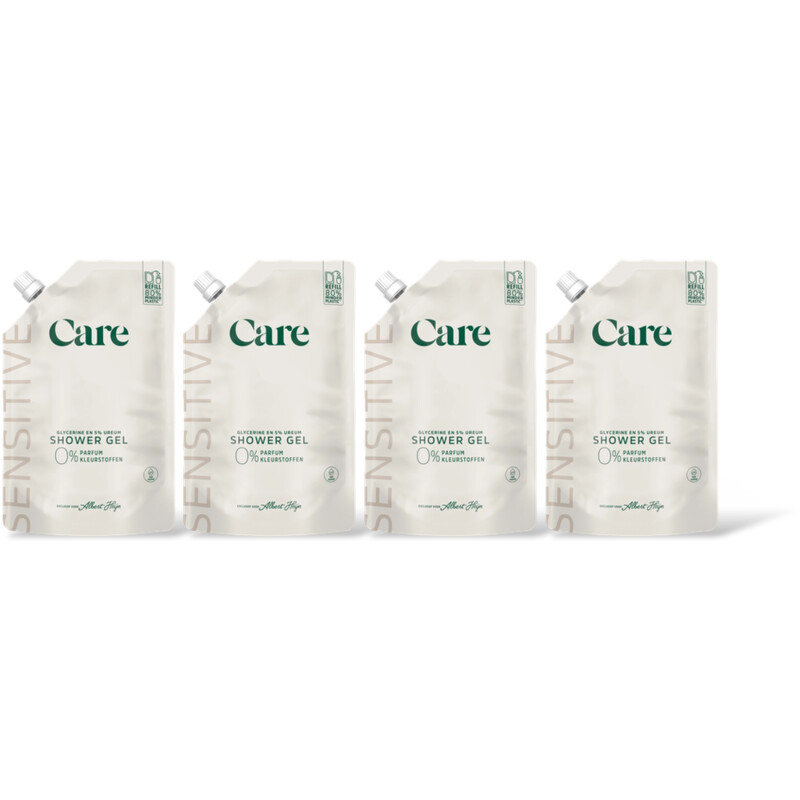 Care Sensitive shower gel 0% refill 4-pack