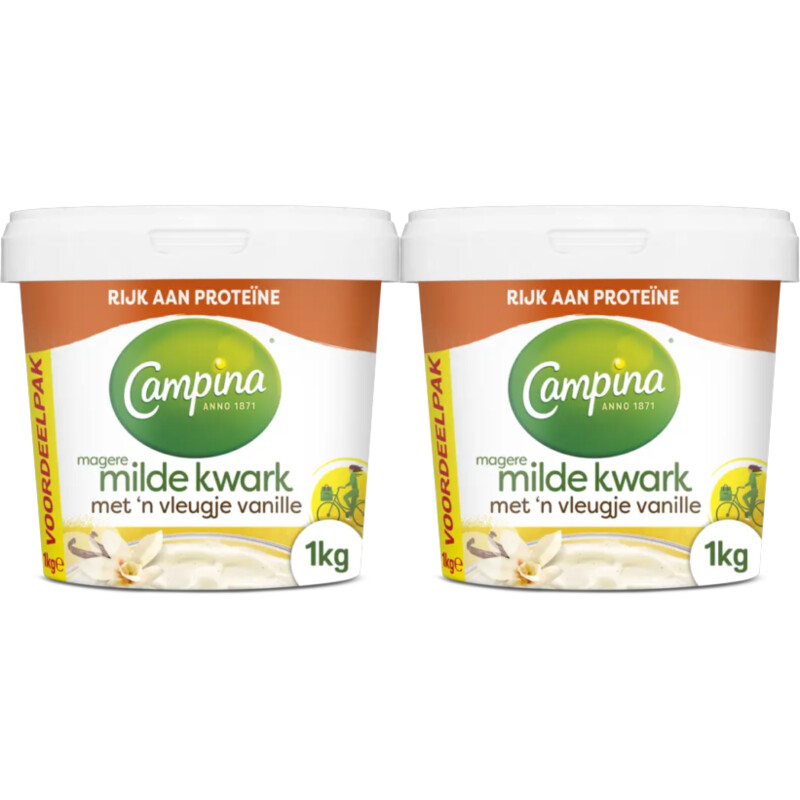 Campina Magere milde kwark vanille 2-pack