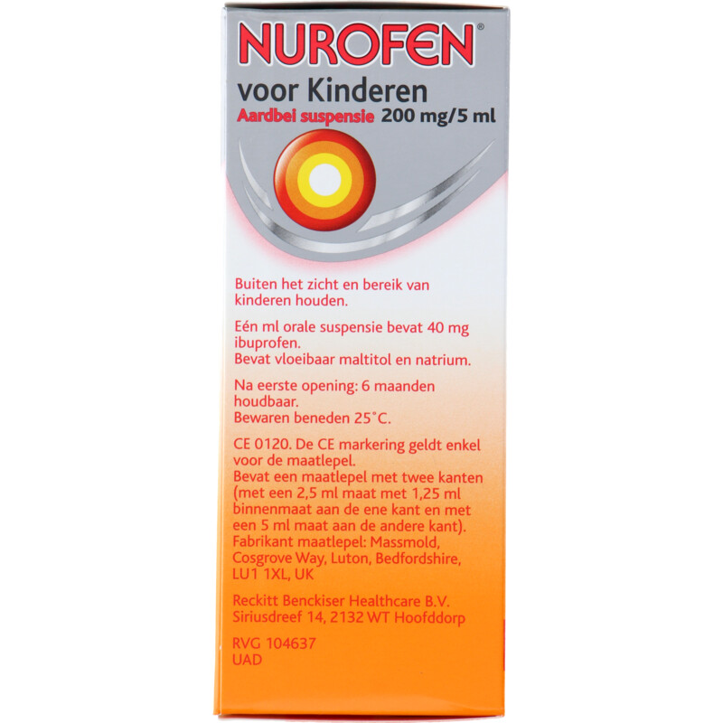 Een afbeelding van Nurofen Voor kinderen aardbei suspensie