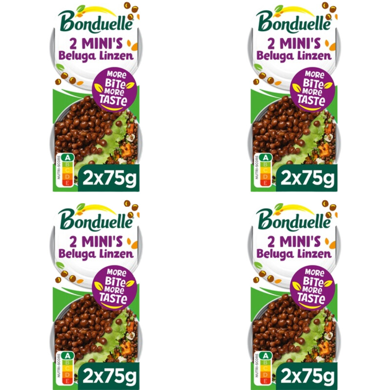 Een afbeelding van Bonduelle Beluga linzen 2 mini's 4-pack