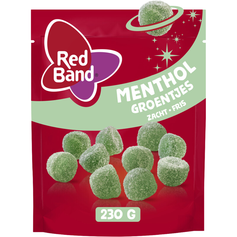 Een afbeelding van Red Band Menthol groentjes zacht fris