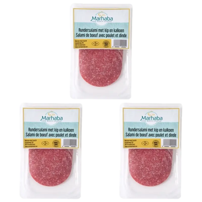 Rundersalami met kip en kalkoen 3-pack