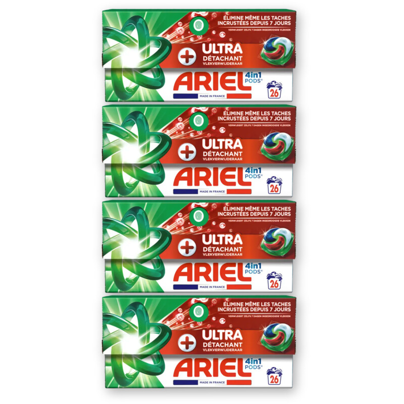 Ariel 4in1 pods+ ultra wasmiddelcap 4-pack