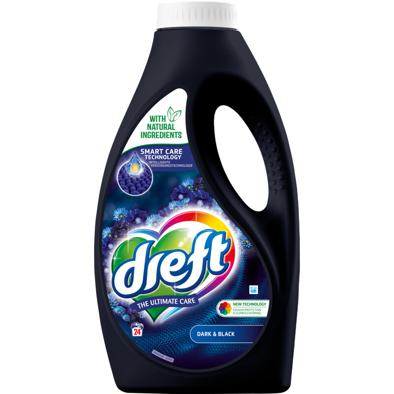 Een afbeelding van Dreft Ultimate care wasmiddel dark & black
