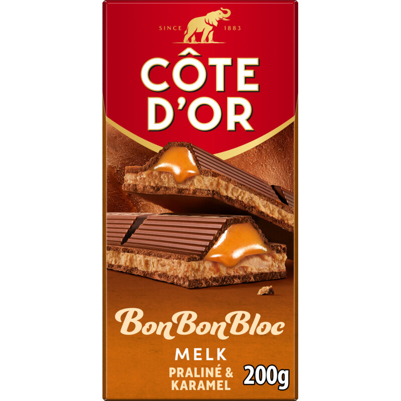 Côte d'Or BonBonBloc chocoladereep praliné karamel
