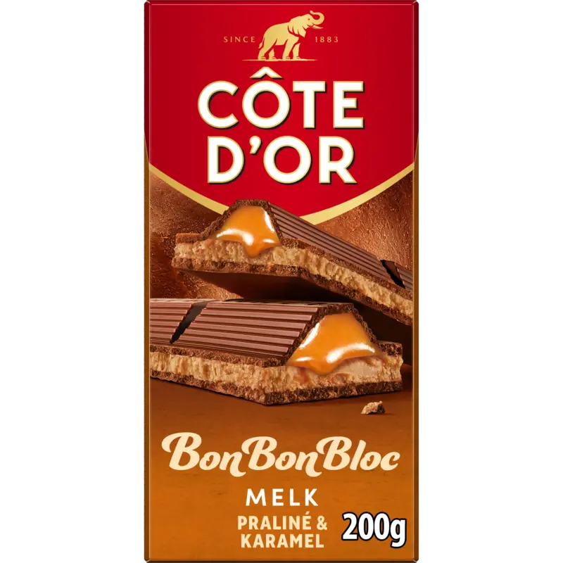 Côte d'Or BonBonBloc chocoladereep praliné karamel