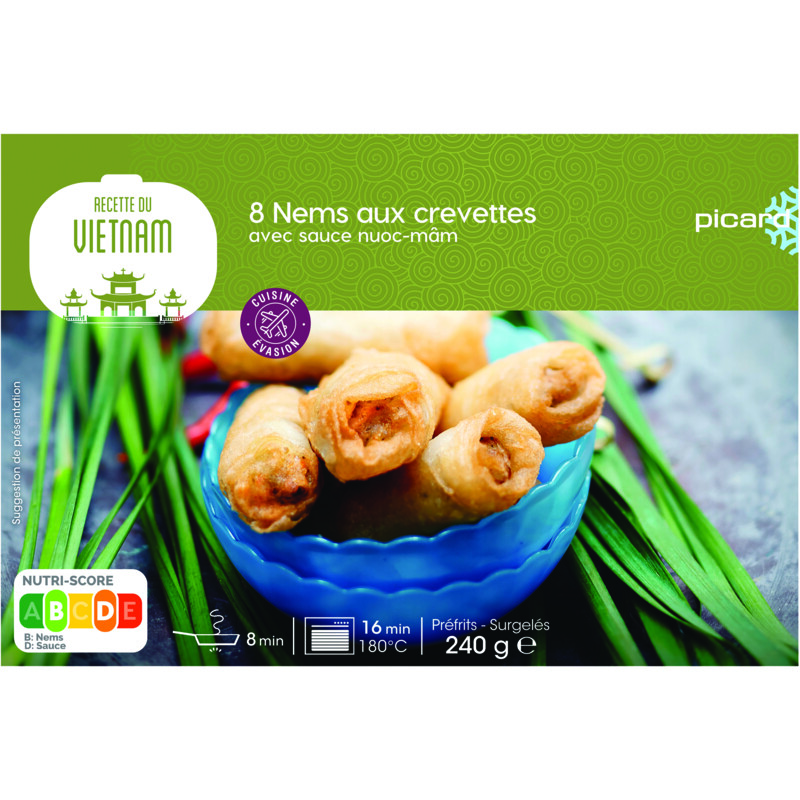 Een afbeelding van Picard Vietnamese loempia's met garnalen