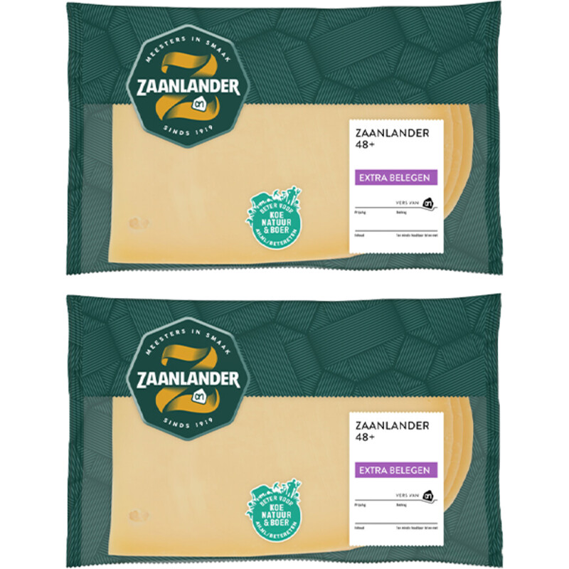 Een afbeelding van AH Zaanlander Extra belegen 48+ plakken 2-pack