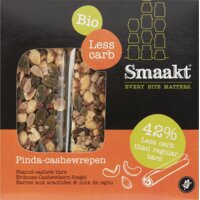Een afbeelding van Smaakt Pinda cashewrepen less carb
