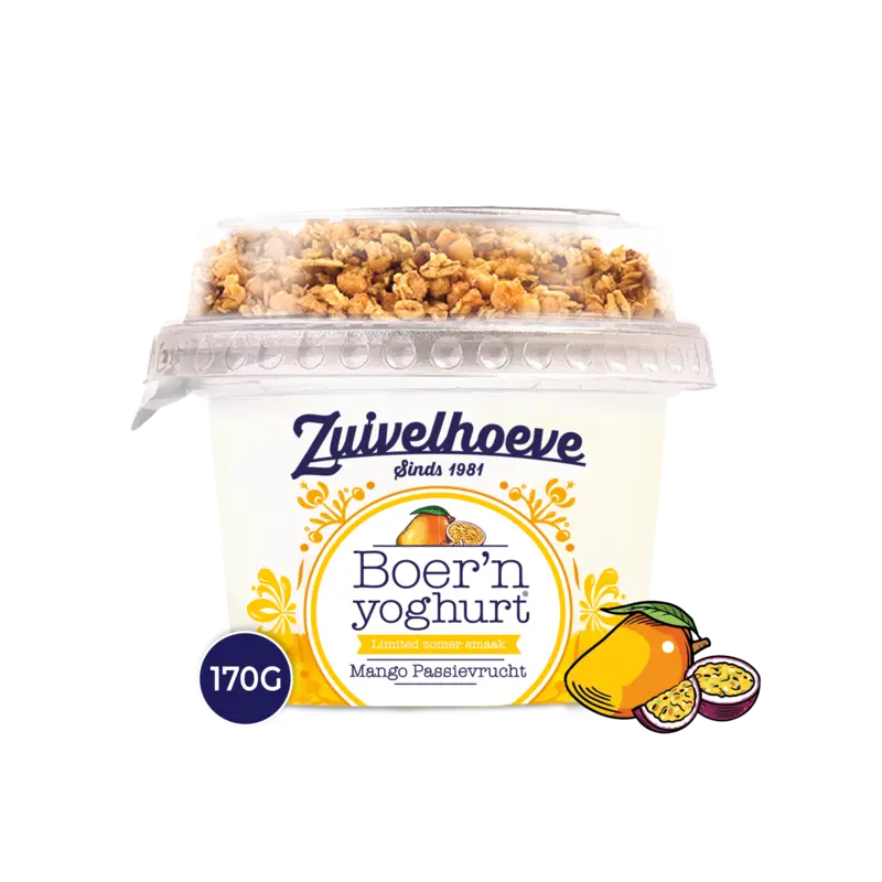 Zuivelhoeve Boer'n yoghurt mango-passie muesli