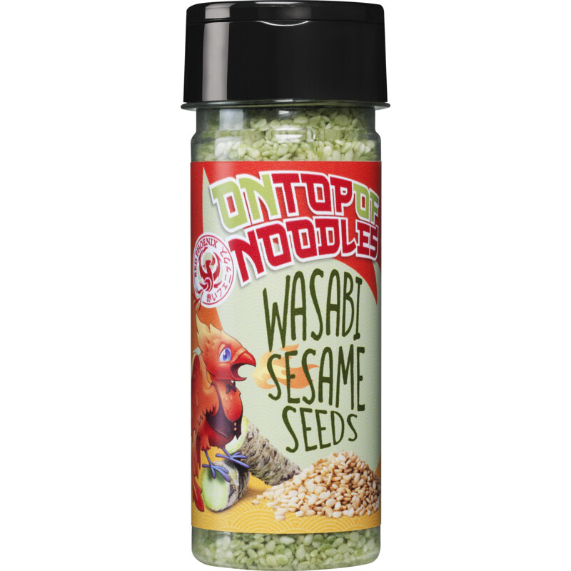 Een afbeelding van Red Phoenix On top of noodles wasabi sesame seeds