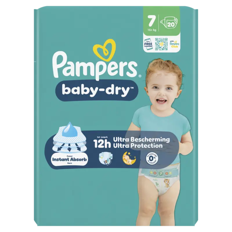 Baby-Dry Maat 7, 20 Luiers